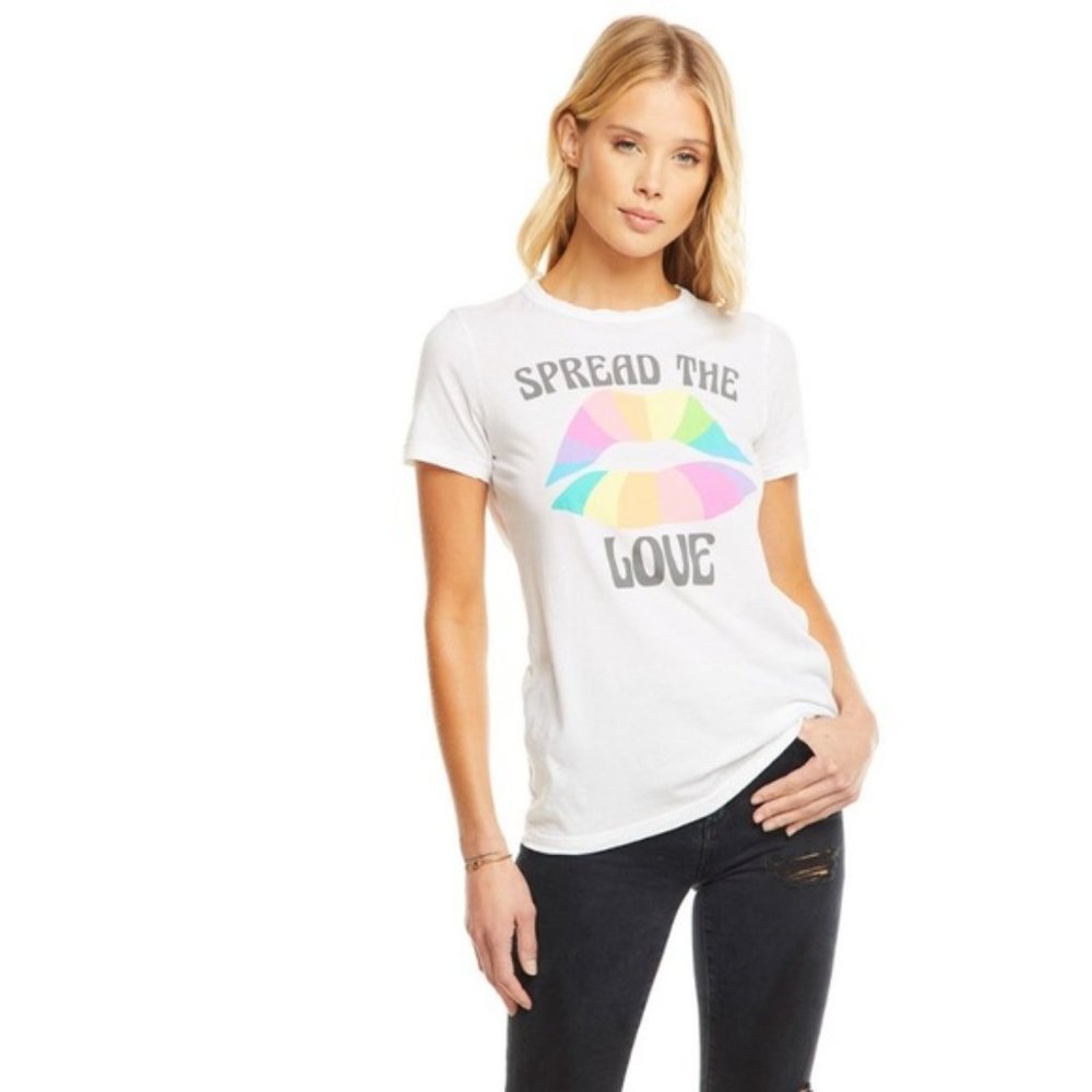 Chaser Pride Spread The Love Lips Short Sleeve Tee Shirt